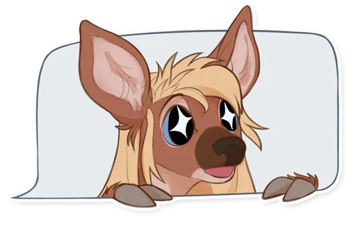 Sticker: looking at something, amazed, with sparkles in her eyes
